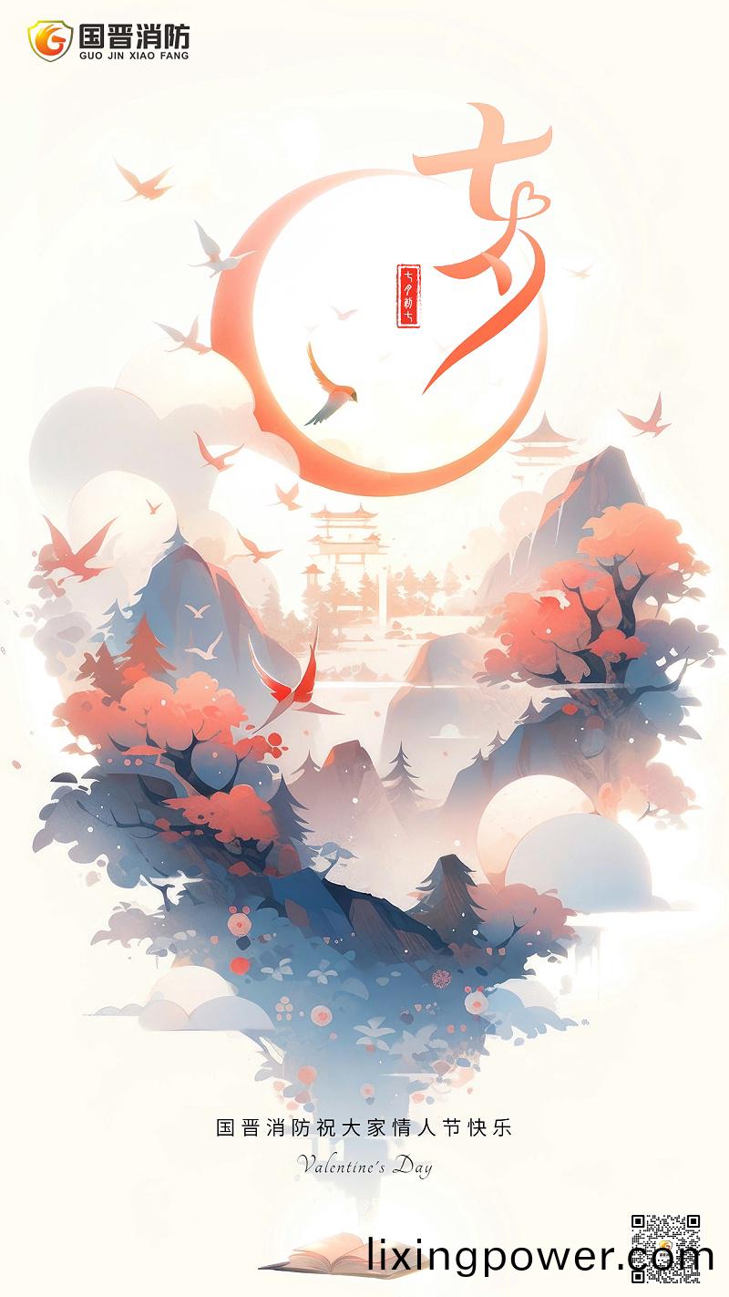 七夕節(jie)祝(zhu)福(fu)肌理(li)國風挿畫全(quan)屏豎版海(hai)報(bao)